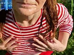 Furtive Forest Temptation with Skinny Tanned Cutie