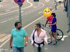 😲 hidden cam sees jeny stripped naked on street in heels!!