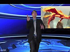 Naked Weather Girl Strips Teasing Public Outdoor Ripped Clothes