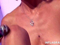 sinful lesbians tease in lingerie then masturbate wildly together