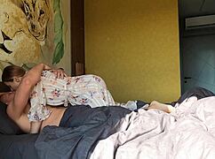 muscular tattooed teen babe rides cock passionately early morning