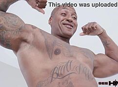 handsome d rock's toes get spit-covered by malina melendez during footjob oiled cock sucking riding