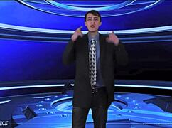 Naked Weather Girl Strips Teasing Public Outdoor Ripped Clothes