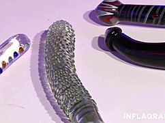 sinful lesbians tease in lingerie then masturbate wildly together