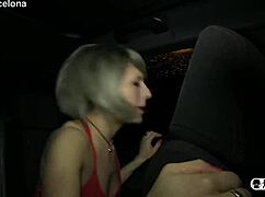 Nora grabs and fucks young guy at bus stop