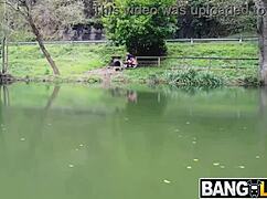 kira queen spreads wet pussy for outdoor cock fun tease