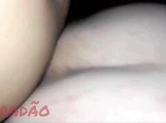 Milky whore pounds ass then cums in submissive mouth for cuckold pov