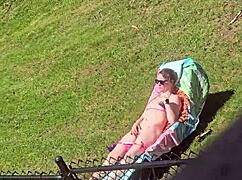 Wife Caught Masturbating with Big Pussy Lips Before Blonde Blowjob Facial Cumshot!