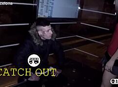 Nora grabs and fucks young guy at bus stop