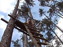 kate black's big pussy throbs aching in outdoor nature rub