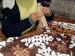 Stepsister Massages Legs While I Secretly Jerk Off Under Blanket Homemade Lesbian Foot Fetish