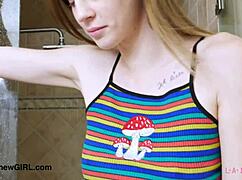 Tall Brunette Model Strips Down for Steamy Casting Shower Interview