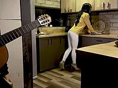 skinny colombian alicia trece shakes big boobs to mike zander's big cock music