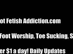 she lays back and says you'll worship these feet or get punished hard by her big tits femdom