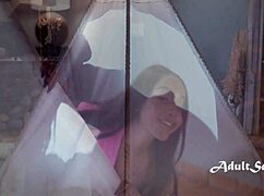 Busty Ebony Teen Rides Stepdad Tent - Stepmom Naps Unaware