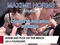 Two slutty beach girls fucked bareback cum explosion wild orgy