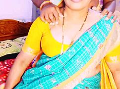 Indian aunty seduces daughter-in-law with saree tease and dirty lesbian whispers