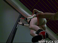 whoa check this 3d hentai cosplay babe with huge tits cheating on her man for master's interracial pounding 😈🍑