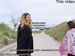 Two slutty beach girls fucked bareback cum explosion wild orgy