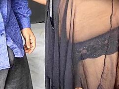 housewife sneaks creampie with muscular guy ripping clothes