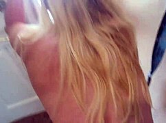 Blonde housewife slut begs for doggystyle cum on ass closeup