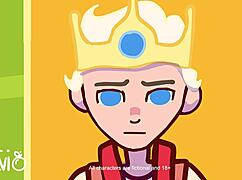 check out this cartoon king with tiny dick and huge tits ruling the scene