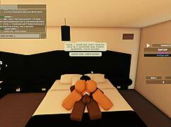 cute roblox whore bends over for bbc anal doggystyle then rides to rough orgasm