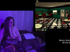 bbw brunette bares her big natural tits in naked secrets play