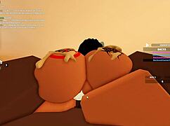 cute roblox whore bends over for bbc anal doggystyle then rides to rough orgasm