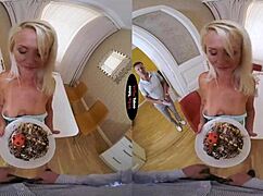 Blonde Brunette Handjob Blowjob Leads to Taboo Holiday Orgasms