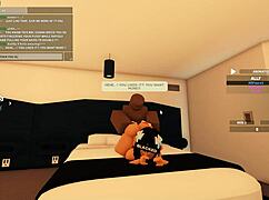 cute roblox whore bends over for bbc anal doggystyle then rides to rough orgasm