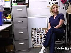 😍 big tit nurse thief blows huge cock after bust! whoa!
