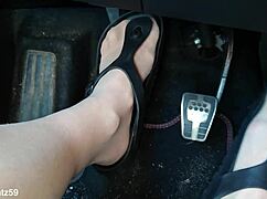 pumping hard in birkenstocks with nylon feet fetish 👠😈