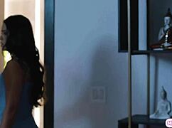 Big Tits Asian Stepmom Licks Shaved Lesbian Stepdaughter Pussy Masturbating