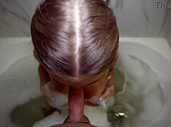 fucked her wet pussy in bathroom then came on face 💦🚿
