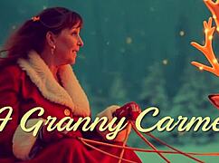 Granny Carmen Claus Bent Over for Last Cheating Christmas Doggystyle Fuck