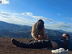 Tour guide rams huge-ass married latina's booty atop the mountain peak