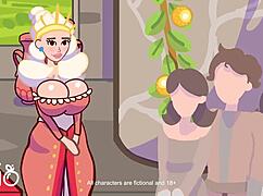 check out this cartoon king with tiny dick and huge tits ruling the scene