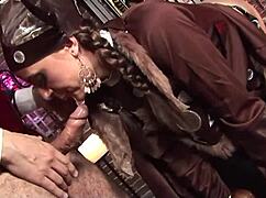 Brunette's Deepthroat Ride on Monster Cock Ends in Orgasm