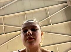 bbw teen gets hard gym fucking with fingering and creampie