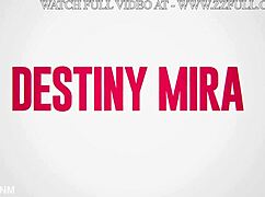 Roommate destiny strokes mira's cock then rides it in the dorm bed