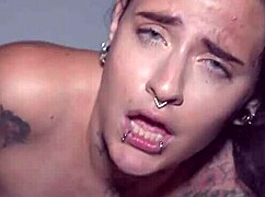 brunette with blue eyes gets her tight pussy hammered nonstop by huge cock in hotel bedroom