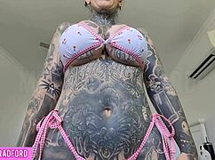 Cheeky milf mommy flaunts huge fake tits and big ass in sexy bikini haul