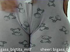 pajama camel toe teases plump pussy lips and curves