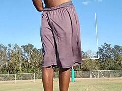 Wanna see my sexy roommate's athletic dorm workout turn into daddy fuck?