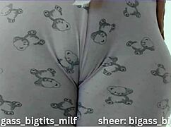 pajama camel toe teases plump pussy lips and curves