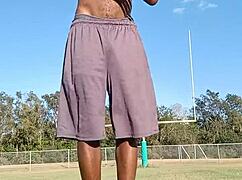 Wanna see my sexy roommate's athletic dorm workout turn into daddy fuck?