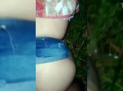 gostosa owing money pays with her tight pussy in the woods?