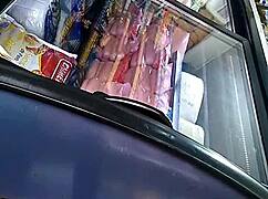 Damn! This Mexican big ass babe shakes it in the store!