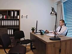 stanley johnson pounds young customer's tight pussy in office